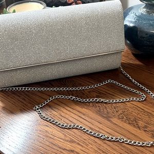 Evening Silver Sparkle Clutch or strapped Cocktail Bag